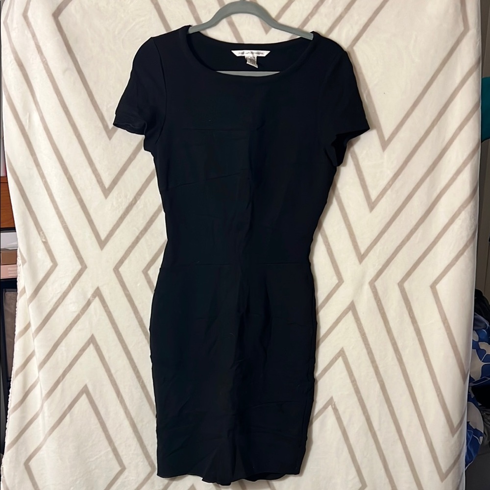 Diane Von Furstenberg Black Sheath Mini Dress